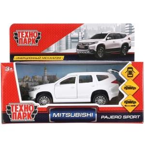 Машина металл MITSUBISHI PAJERO SPORT 12 см, двер, багаж, инерц, белый, кор. Технопарк PAJERO-S-WT (72)