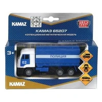 Машина металл KAMAZ 65207 ПОЛИЦИЯ, 12 см, дв., баг., подв.дет.,инерц.,  кор. Технопарк SB-16-89-B2-WB (48)