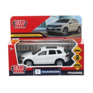 Машина металл VOLKSWAGEN TOUAREG 12 см, двери, багаж, инерц, белый, кор. Технопарк TOUAREG-12-WH (72)
