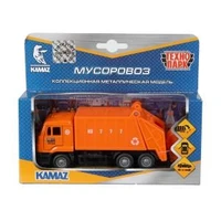 Машина металл KAMAZ МУСОРОВОЗ, 12 см, двери., подвиж.дет., инерц., кор. Технопарк SB-16-25-1-WB (48)