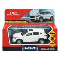 Машина металл KIA seltos длина 12 см, двери, багаж., инерц, белый, кор. Технопарк SELTOS-12-WH