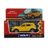 Машина металл KIA seltos длина 12 см, двери, багаж., инерц, желтый, кор. Технопарк SELTOS-12-YE