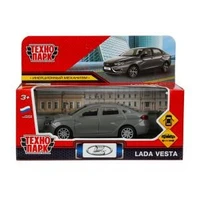 Машина металл LADA vesta 11,5 см, двери, темно-серый, кор. Технопарк VESTA-12-DGR