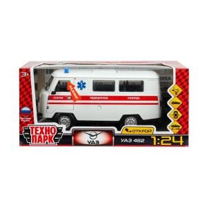 {{photo.Alt || photo.Description || 'Машина металл свет-звук UAZ УАЗ 452 СКОРАЯ, 18,5 см, св-зв,дв,люк,баг,ин,бел Технопарк'}}