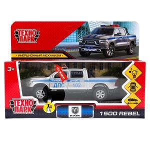 Машина металл свет-звук DODGE RAM ПОЛИЦИЯ 13 см, двер, баг, ин, серебр, кор. Технопарк RAM1500-13SLPOL-SR (72)