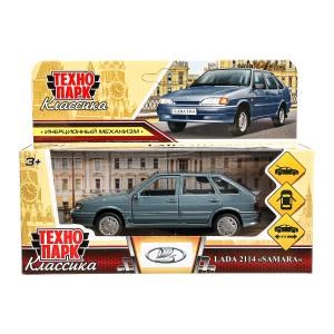 Машина металл LADA -2114 "SAMARA" 12 см, двер, баг, ин, мокрый асфальт, кор. Технопарк 2114-12-GY (72)