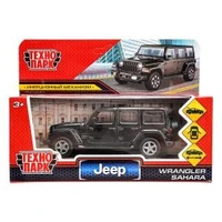Машина металл JEEP WRANGLER SAHARA 12 см, двери, багаж, инерц, черный, кор. Технопарк SAHARA5D-12-BK (72)