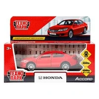 Машина металл HONDA ACCORD длина 12 см, двери, багаж, инерц, красный, кор. Технопарк ACCORD-RD (72)