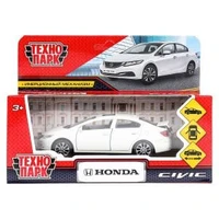 Машина металл HONDA CIVIC длина 12 см, двери, багаж, инерц, белый, кор. Технопарк CIVIC-WT (72)