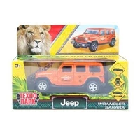 Машина металл JEEP WRANGLER SAHARA САФАРИ 12 см, двери, багаж, инерц, кор. Технопарк SAHARA5D-12EXP-OG (72)