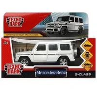 Машина металл MERCEDES-BENZ G-CLASS 12 см, двери, багажн, белый, кор. Технопарк GCLASS-12-WH
