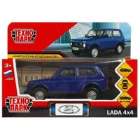 Машина металл LADA 4x4 12 см, двери, багаж, инерц, синий, кор. Технопарк LADA4X4-12-BU