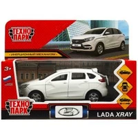 Машина металл LADA XRAY длина 12 см, двери, багаж, инерц, белый, кор. Технопарк XRAY-12-WH