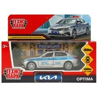 Машина металл KIA OPTIMA ПОЛИЦИЯ 12 см, двер, баг, инерц, серебристый, кор. Технопарк OPTIMA-12POL-SR