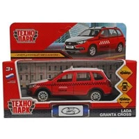 Машина металл LADA GRANTA CROSS ТАКСИ 12 см, двер, баг, инерц, красный, кор. Технопарк GRANTACRS-12TAX-VEZ