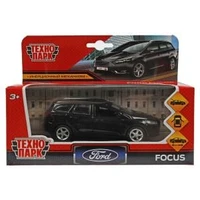 Машина металл FORD FOCUS TURNIER длина 12 см, двер, баг, инерц, черный, кор. Технопарк FOCUSSW-12-BK