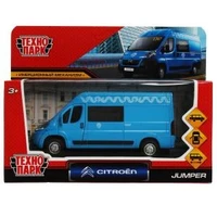 Машина металл CITROEN JUMPER МЕТРОПОЛИТЕН 14 см, двер, баг,инер, СИНИЙ, кор. Технопарк JUMPER-14MOS-BU