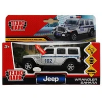 Машина металл свет-звук JEEP WRANGLER SAHARA ПОЛИЦИЯ 12 см, двер, баг, кор. Технопарк SAHARA5D-12SLPOL-SR