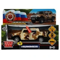 Машина металл свет-звук HUMMER H2 PICКUP КАМУФЛЯЖ 12 см, двери, багажн, кор. Технопарк HUM2PICKUP-12SLMIL-BN