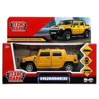 Машина металл HUMMER H2 PICKUP длина 12 см, двер, багаж, инерц, желтый, кор. Технопарк HUM2PICKUP-12-YE