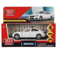 Машина металл BMW 5-ER SEDAN M-SPORT 12 см, двери, багаж, бел, кор. Технопарк 5ER-12-WH