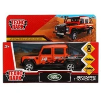 Машина металл LAND ROVER DEFENDER PICKUP САФАРИ 12 см, двери, багажн, кор. Технопарк DEFPICKUP-12EXP-OG