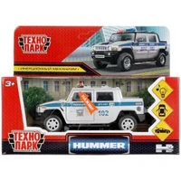 Машина металл свет-звук HUMMER H2 PICKUP ПОЛИЦИЯ 12 см, двери, багажн, кор. Технопарк HUM2PICKUP-12SLPOL-SR