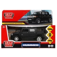Машина металл HUMMER H2 PICKUP МАТОВЫЙ 12 см, двери, багажн, черный, кор. Технопарк HUM2PICKUP-12MAT-BK