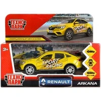 Машина металл RENAULT ARKANA СПОРТ 12 см, двери, багаж, инерц, желтый, кор. Технопарк ARKANA-12SRT-YE