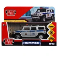 Машина металл HUMMER "hummer H2 полиц"дл12 см,откр дв,баг,инерц,сереб,в кор Технопарк HUM2-12POL-SR