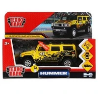 Машина металл свет-звук HUMMER H2 СПОРТ 12 см, двер, баг, инер, желтый, кор. Технопарк HUM2-12SLSRT-YE