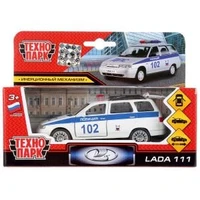 Машина металл LADA 111 ПОЛИЦИЯ, 12 см, дв., багаж., инерц., кор. Технопарк SB-16-67-P(W)-WB