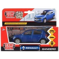 Машина металл RENAULT sandero, 12 см, двери, багаж., инерц. кор. Технопарк SB-17-61-RS-N(BU)-WB