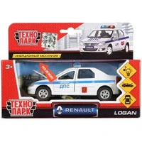 Машина металл свет-звук RENAULT logan, 12,5 см, двери, багаж., инерц., кор. Технопарк SB-13-21-1