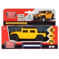 Машина металл HUMMER h1 ПИКАП, 12 см, двери, багаж., инерц., кор. Технопарк SB-18-09-H1-N(Y)-WB