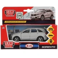 Машина металл KIA sorento prime, 12 см, двери, багаж., инерц., сереб., кор. Технопарк SB-17-75-KS-N(SL)-WB