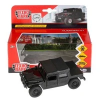 Машина металл HUMMER h1 ПИКАП, 12 см, дв., багаж., инерц., черн., кор. Технопарк SB-18-09-H1-N(B)-WB