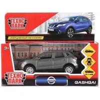 Машина металл NISSAN QASHQAI длина 12 см, двери, багаж, инерц, серый, кор. Технопарк QASHQAI-GY