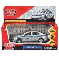 Машина металл TOYOTA COROLLA ПОЛИЦИЯ 12 см, двери, багаж, инерц.сер в кор. Технопарк COROLLA-P