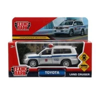 Машина металл TOYOTA LAND CRUISER ПОЛИЦИЯ длина 12,5 см, двери, инерц, кор. Технопарк CRUISER-P