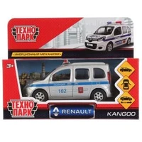 Машина металл RENAULT KANGOO ПОЛИЦИЯ 12 см, двери, баг, инерц. кор. Технопарк KANGOO-P