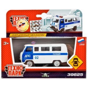 {{photo.Alt || photo.Description || 'Машина металл УАЗ 39625 ПОЛИЦИЯ 9 см, дверь, инерц, бел, кор. Технопарк'}}