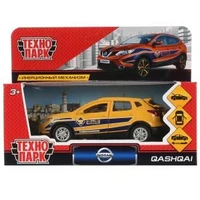 Машина металл NISSAN QASHQAI СПОРТ, 12 см, дв, баг, инерц,желтый ,кор. Технопарк QASHQAI-S