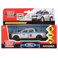 Машина металл FORD ranger ПИКАП полиц., 12 см, дв., багаж., инерц., кор. Технопарк SB-18-09-FR-P
