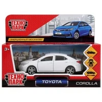 Машина металл TOYOTA COROLLA длина 12 см, двери, багаж, инерц, белый, кор. Технопарк COROLLA-WT