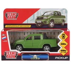{{photo.Alt || photo.Description || 'Машина металл UAZ PICKUP 12 см, двери, багаж, инерц, зеленый, кор. Технопарк'}}