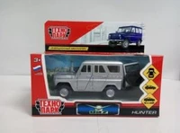 Машина металл UAZ HUNTER длина 12 см, двери, багаж, инерц, серебристый, кор. Технопарк HUNTER-SL