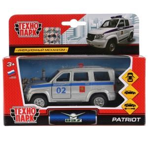 {{photo.Alt || photo.Description || 'Машина металл UAZ patriot ПОЛИЦИЯ, 12 см, дв., багаж., инерц., кор. Технопарк'}}