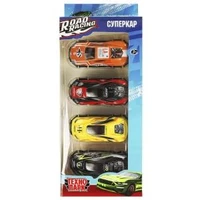 Машина металл ROAD RACING набор СУПЕРКАР 7,5 см, 4 шт, в ассорт, кор. Технопарк RR-SET-2349145-R