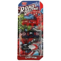 Машина металл ROAD RACING набор супергерои 7,5 см, 3 шт,в ассорт, блистер Технопарк RR-SET-120-R